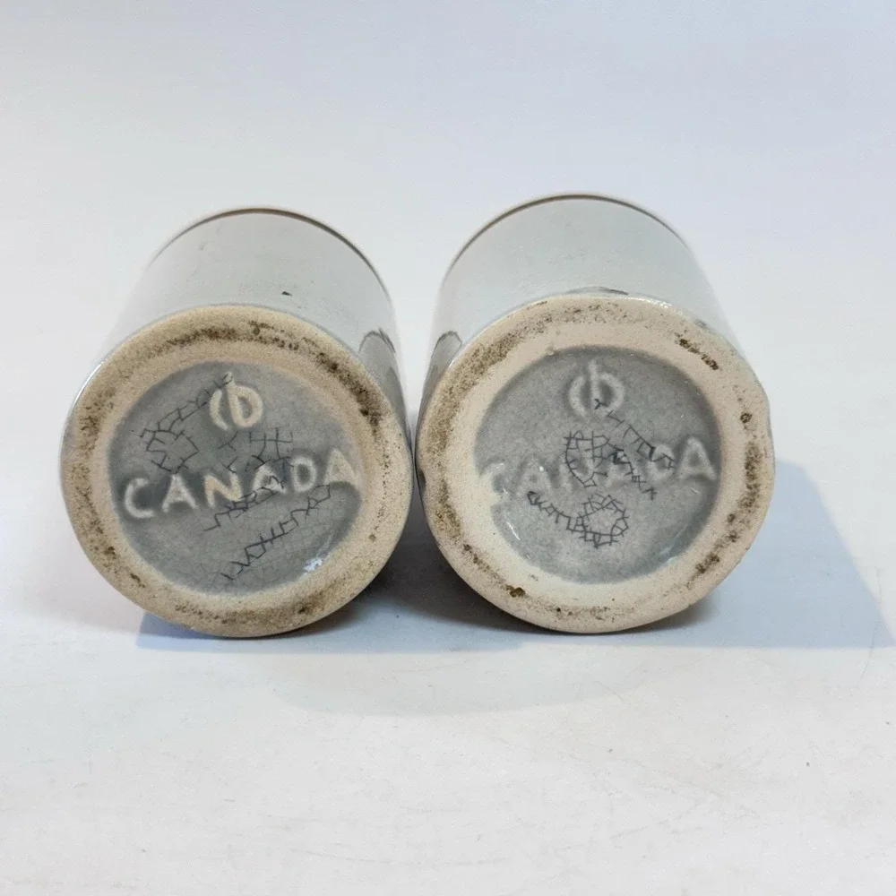 Vintage Canadian Rustic Stoneware Studio Pottery Spice Bottles w Corks‎